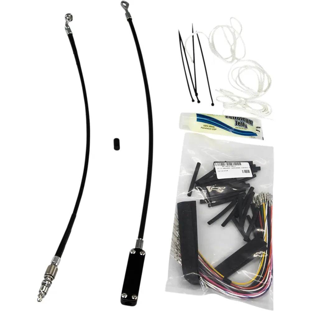 EZ Install Kit - 08-13 FLHT/FLHTC/FLHTK/FLHX / 16’’ / Black Braided - Hand/Foot Components