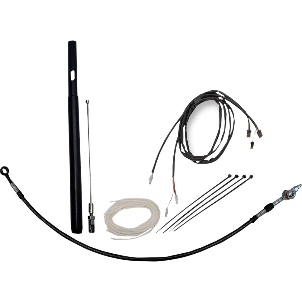 EZ Install Kit - 21 + FLHT/FLHX/FLHXS/FLHXSE/FLHTKSE and FLHTCU/SE (Cable Clutch) / 16’’ / Black Braided - Hand/Foot