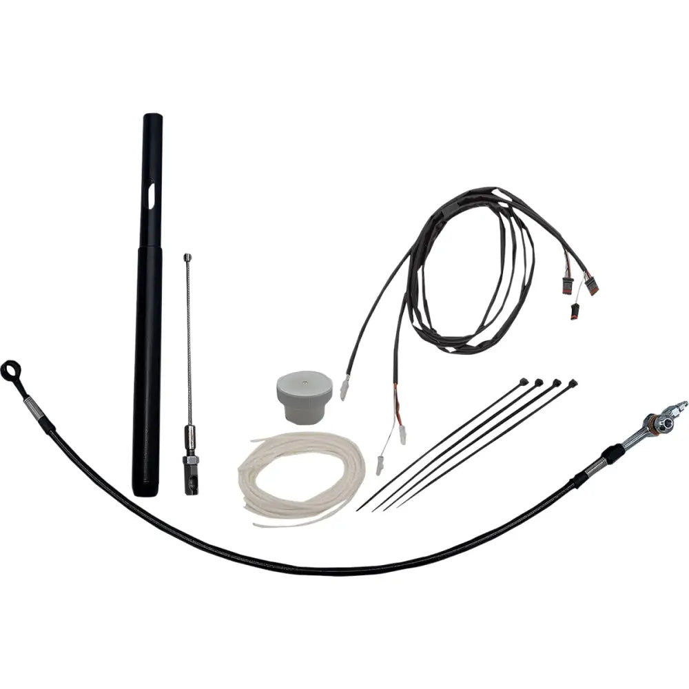 EZ Install Kit - 21 + FLHT/FLHX/FLHXS/FLHXSE/FLHTKSE and FLHTCU/SE (Cable Clutch) / 14’’ / Black Braided - Hand/Foot