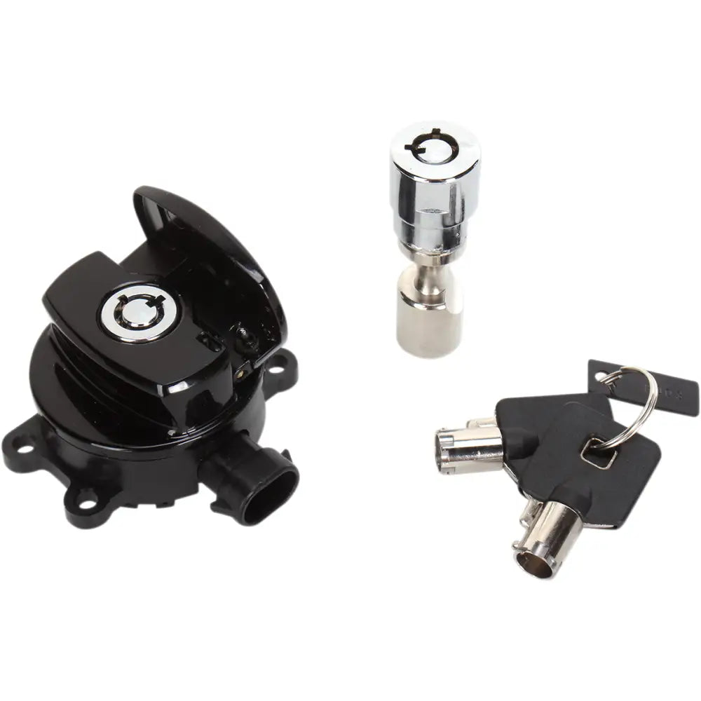 Replacement Ignition Switches - Black Switch w/ Fork Lock (11-17 FLST) - Electrical Components