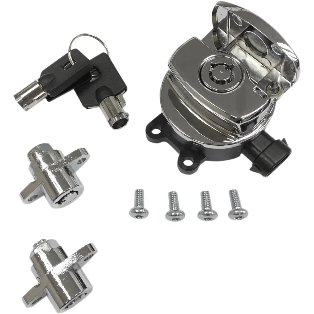 Replacement Ignition Switches - Chrome Switch w/ Bag Locks (14-21 FLHR) - Electrical Components