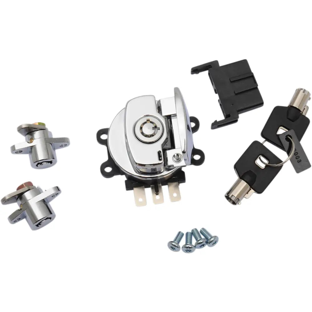 Replacement Ignition Switches - Chrome Switch w/ Bag Locks (99-13 FLHR) - Electrical Components
