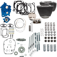 S&S 124’’ Power Packages for Milwaukee 8 - Oil-Cooled / HIghlighted Fins/Gear Drive/Chrome Pushrods - Engine Components