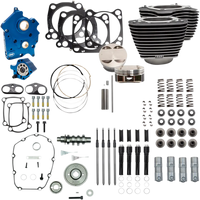 S&S 124’’ Power Packages for Milwaukee 8 - Oil-Cooled / Highlighted Fins/Gear Drive/Black Covers - Engine Components