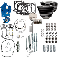 S&S 124’’ Power Packages for Milwaukee 8 - Water-Cooled / HIghlighted FIns/Chain Drive/Chrome Covers - Engine Components