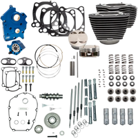 S&S 124’’ Power Packages for Milwaukee 8 - Water-Cooled / Highlighted Fins/Gear Drive/Chrome Covers - Engine Components