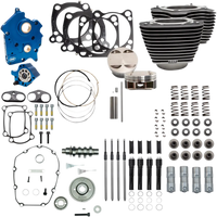 S&S 124’’ Power Packages for Milwaukee 8 - Water-Cooled / Highlighted Fins/Gear Drive/Black Covers - Engine Components