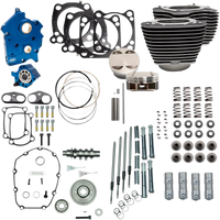 S&S 128’’ Power Package Milwaukee 8 - Oil-Cooled / Wrinkle Black/Highlighted Fins/Gear Drive - Engine Components