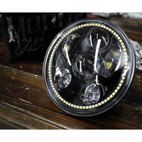 5.75 MOONSMC¬Æ Moonmaker 2 LED Headlight For Harley - BLACK WITH HALO - Lighting Components