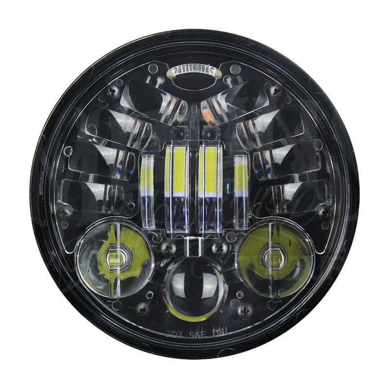 Load image into Gallery viewer, 5.75 MOONSMC¬Æ Moonmaker 3 LED Headlight For Harley - Black - Lighting Components
