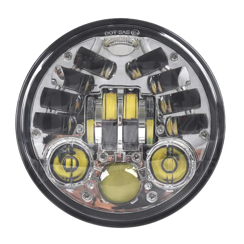 Load image into Gallery viewer, 5.75 MOONSMC¬Æ Moonmaker 3 LED Headlight For Harley - Chrome - Lighting Components
