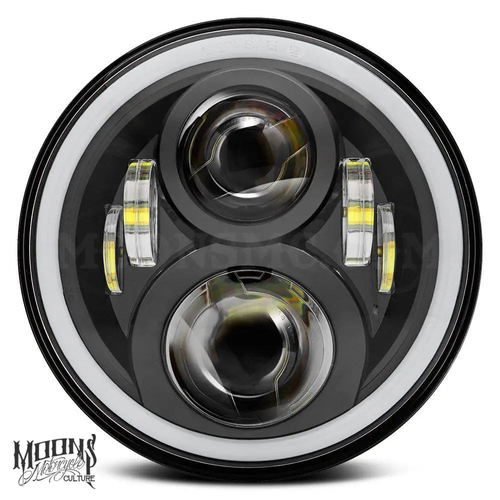 7’’ MOONSMC¬Æ HALO Series Moonmaker LED Headlight - Black - Lighting Components
