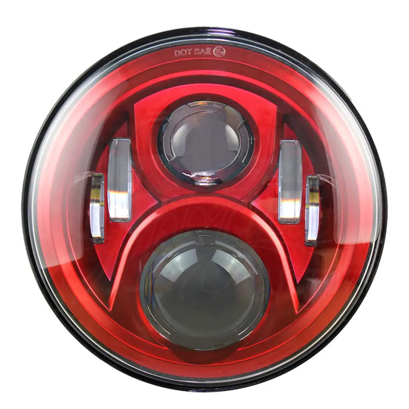 Load image into Gallery viewer, 7’’ MOONSMC¬Æ Moonmaker LED Headlight For Harley - Candy Red - Lighting Components
