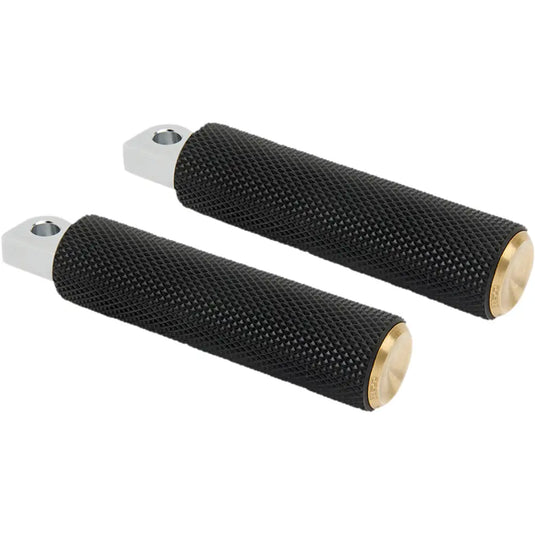 Arlen Ness Knurled Footpegs - M8 Softail Driver / Brass - Hand/Foot Components