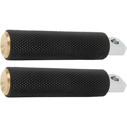 Arlen Ness Knurled Footpegs - Male Mount Models / Brass - Hand/Foot Components