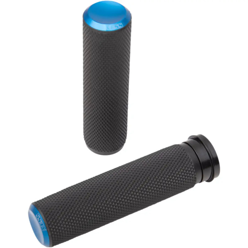 Load image into Gallery viewer, Arlen Ness Knurled Grips - Blue / TBW - Hand/Foot Components
