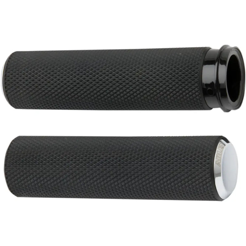 Load image into Gallery viewer, Arlen Ness Knurled Grips - Chrome / TBW - Hand/Foot Components
