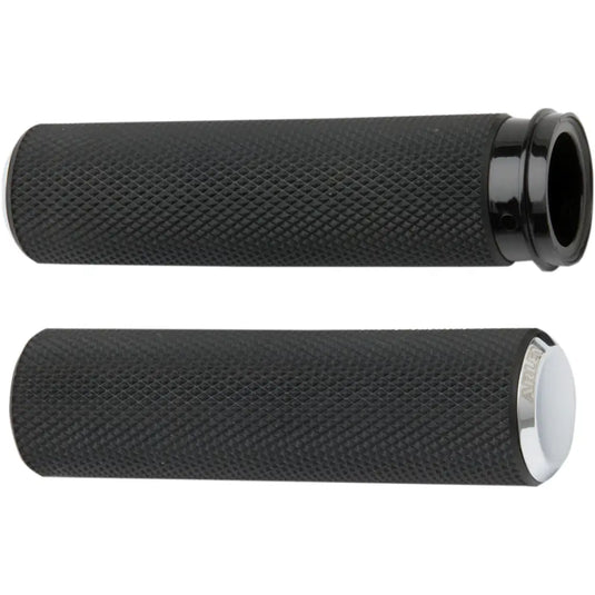 Arlen Ness Knurled Grips - Chrome / TBW - Hand/Foot Components