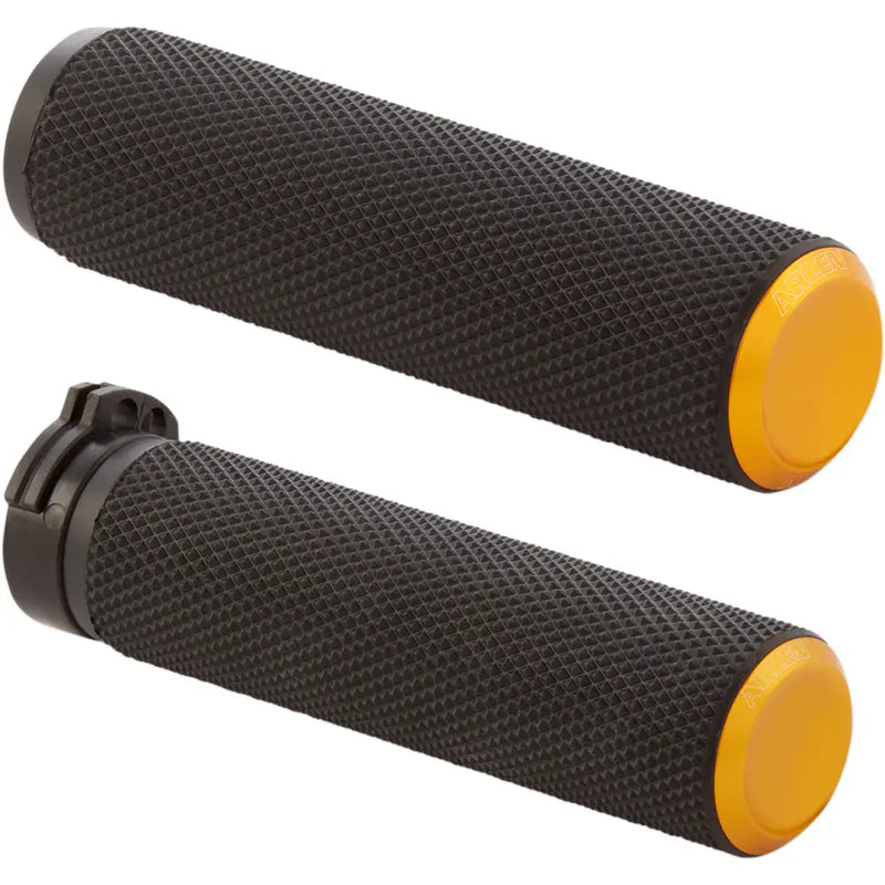 Load image into Gallery viewer, Arlen Ness Knurled Grips - Gold / Cable - Hand/Foot Components
