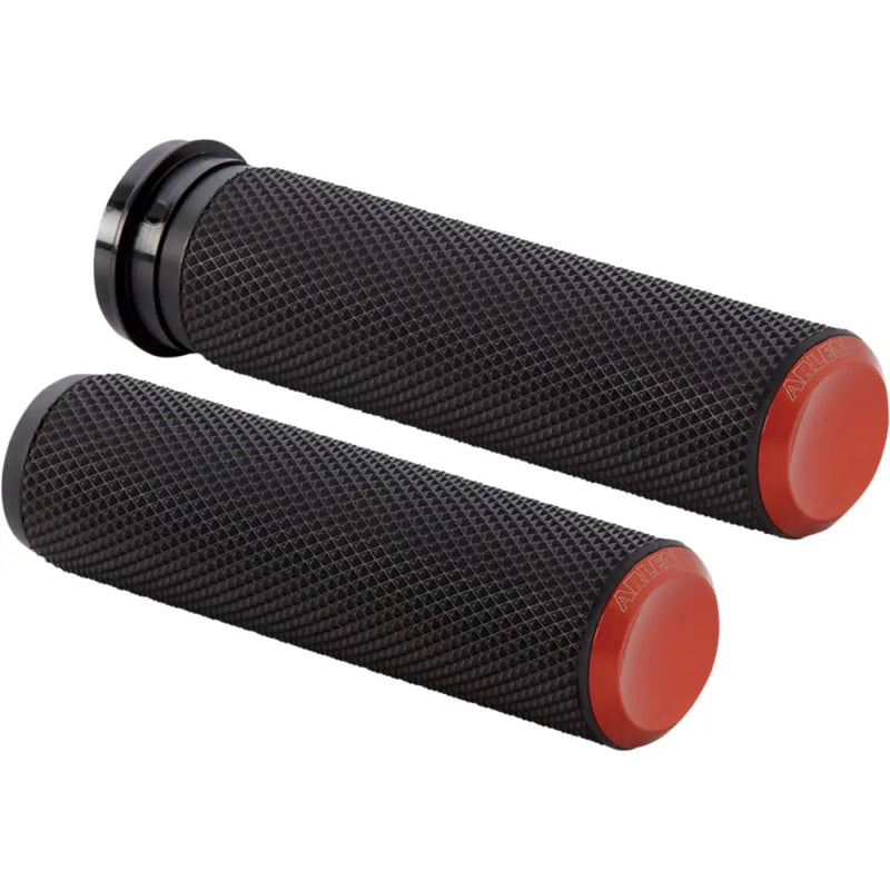 Load image into Gallery viewer, Arlen Ness Knurled Grips - Orange / Cable - Hand/Foot Components
