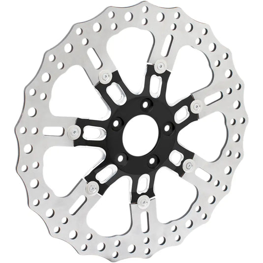 Arlen Ness Two-Piece Floating Rotors - 7 Valve Black / 14’’ Front / 08-13 Bagger, 06-17 FXD - Brake Components