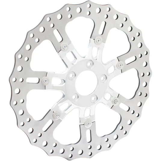 Arlen Ness Two-Piece Floating Rotors - 7 Valve Chrome / 14’’ Front / 08-13 Bagger, 06-17 FXD - Brake Components