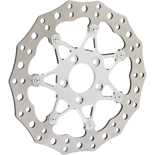 Arlen Ness Two-Piece Floating Rotors - Procross Chrome / 11.8’’ Front / 08-13 Bagger, 06-17 FXD - Brake Components