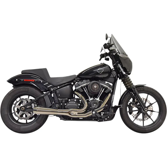 Bassani Road Rage 2-Into-1 Systems M8 Softail - 18 + FXBB/FXLR/FLSL and 20-22 FXST / Black Chrome (Short) - Exhaust