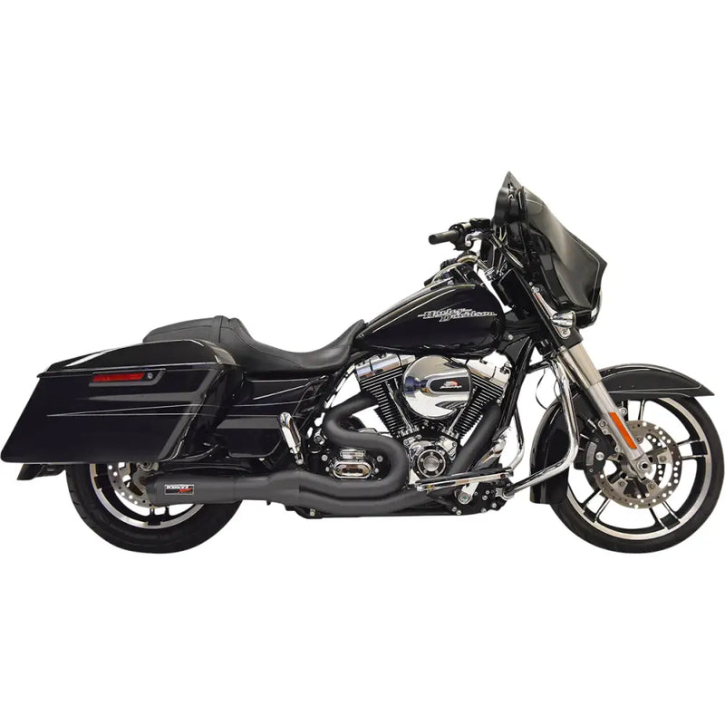 Load image into Gallery viewer, Bassani Road Rage II 2-Into-1 Mid-Length System - 07-16 FL / Black - Exhaust Components
