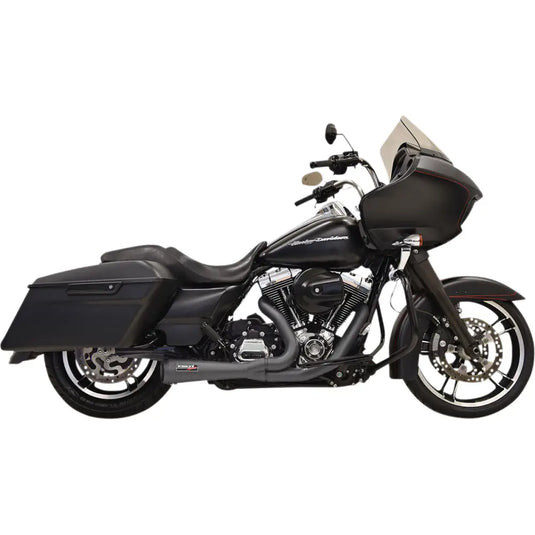 Bassani Short Road Rage 2-Into-1 Systems - 95-16 FL Models / Black - Exhaust Components