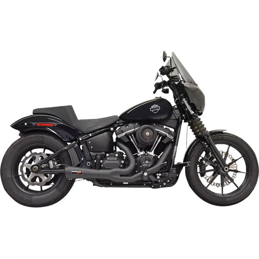 Bassani The Ripper Short Road Rage 2-Into-1 Exhaust System - 18 + FXST/FXBB/FXLR/FXLRS/FLSL/FLSB / Black - Exhaust