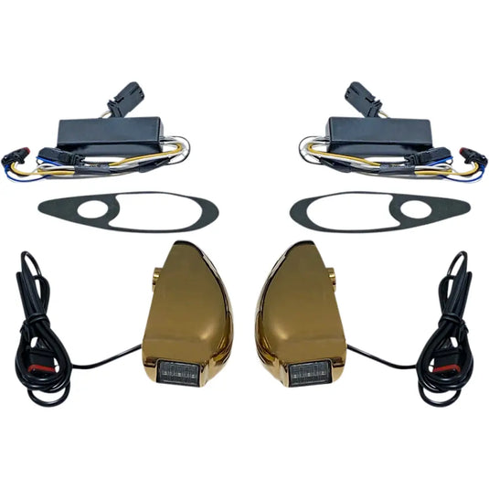 Custom Dynamic LED Turn Signals for Road Glide - Gold - Lighting Components