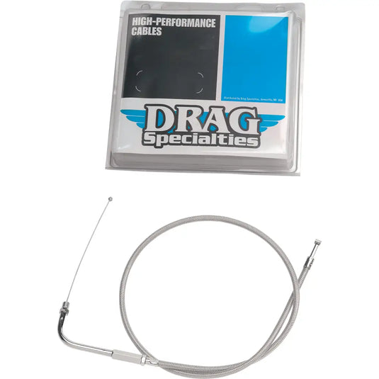 Drag Specialties Replacement Throttle/Idle Cable - ( + 2) / Braid / Idle - Hand/Foot Components