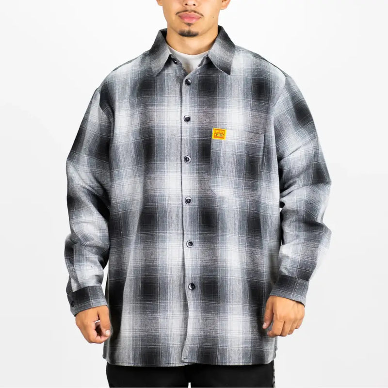 Load image into Gallery viewer, FB County Men’s Long Sleeves Checker Shirt - Small / Black-Gray - Clothing
