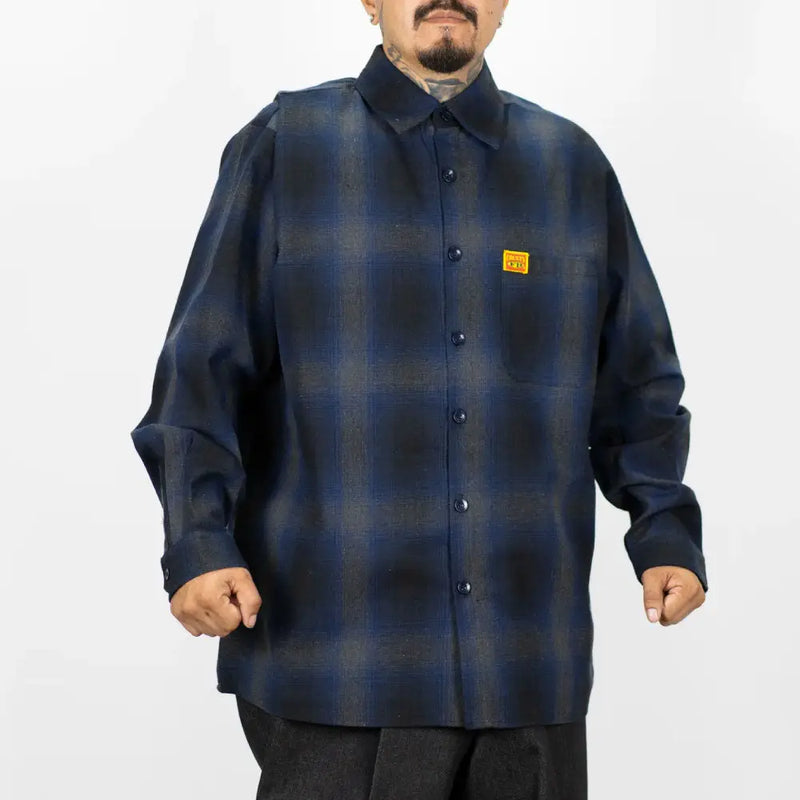 Load image into Gallery viewer, FB County Men’s Long Sleeves Checker Shirt - Small / Royal-Black-Gray - Clothing
