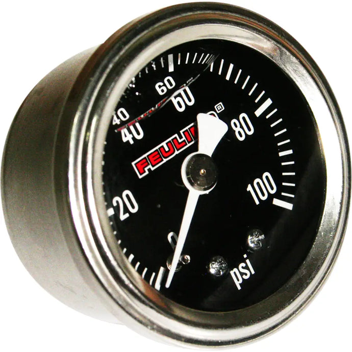 Feuling Oil Pressure Gauges - Back Port / Black Face