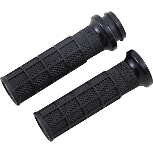 Hart-Luck Signature V-Twin Lock-On Grips - 99-17 TC and 86-20 XL Cable / Black - Hand/Foot Components