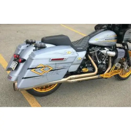 Jackpot RTX 2-into-1 Exhaust System - Fab Spec Stainless Steel 17-later Milwaukee-8 Touring - Raw - Exhaust