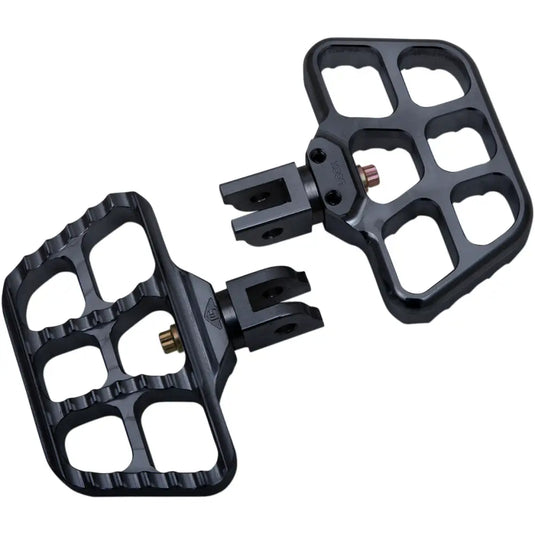 Joker Machine Mini Serrated Floorboards - Black / M8 Softail Mount - Hand/Foot Components