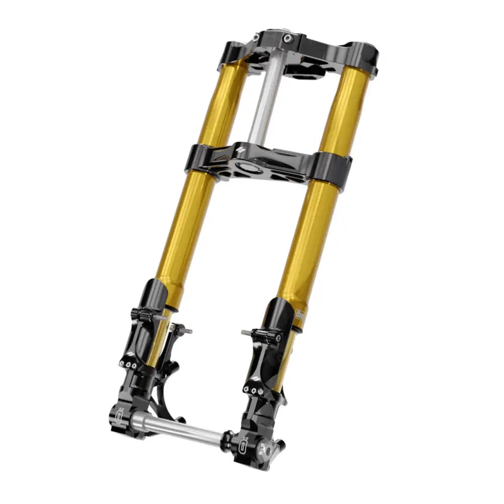 Motorcycle front suspension forks.
