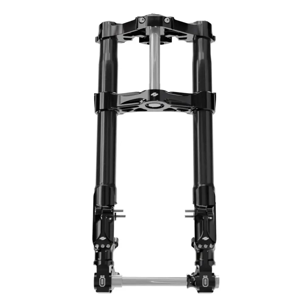 Black motorcycle front suspension fork.