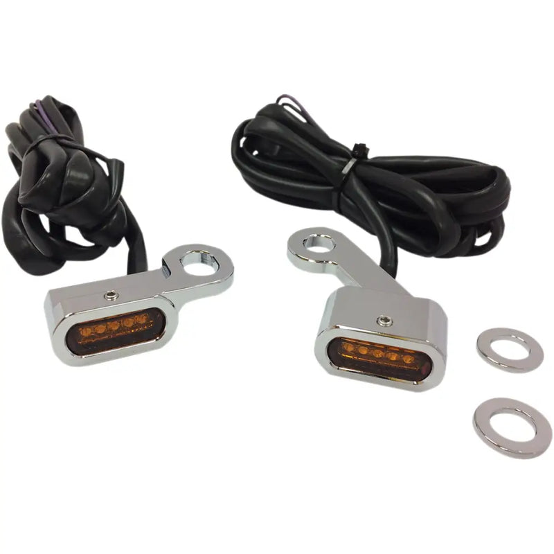 Load image into Gallery viewer, LED Handlebar Marker Lights - 04-21 XL Chrome W/ Amber Lens (136) - Lighting Components
