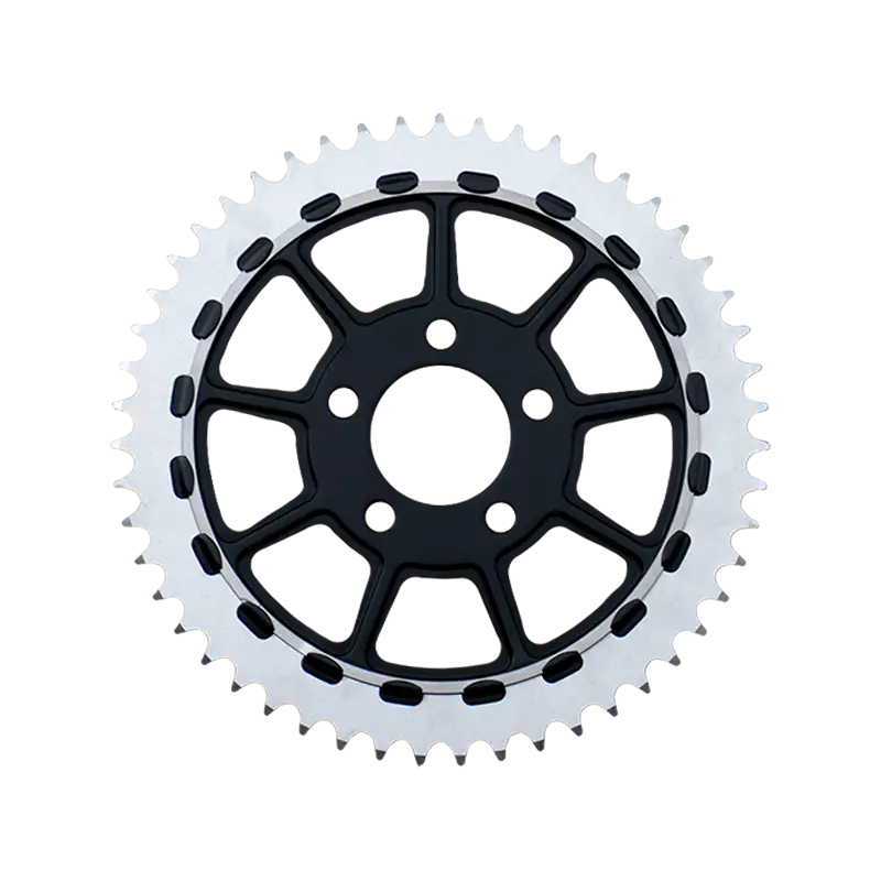 Lyndall 9-Spoke Lug-Drive Sprocket - Machine Finish/Black Center / 48 - Sprockets