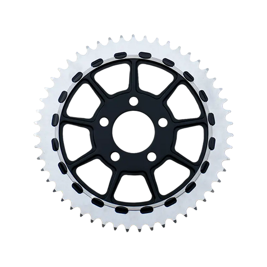 Lyndall 9-Spoke Lug-Drive Sprocket - Machine Finish/Black Center / 48 - Sprockets