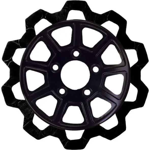 Load image into Gallery viewer, Lyndall Brakes Bow Tie 9 Spoke Rotors - 08-13 FLT/06-17 FXD/M8 Softail / Black/Black / Front - Brake Components
