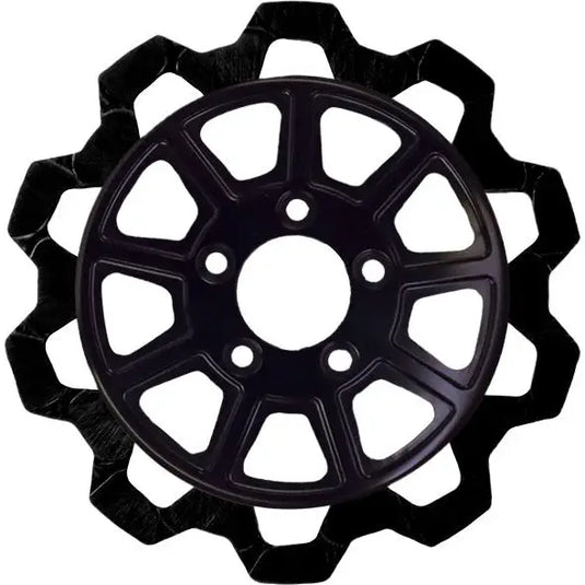 Lyndall Brakes Bow Tie 9 Spoke Rotors - 08-13 FLT/06-17 FXD/M8 Softail / Black/Black / Front - Brake Components