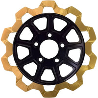 Lyndall Brakes Bow Tie 9 Spoke Rotors - 08-22 FLT / Black/Gold / Rear - Brake Components