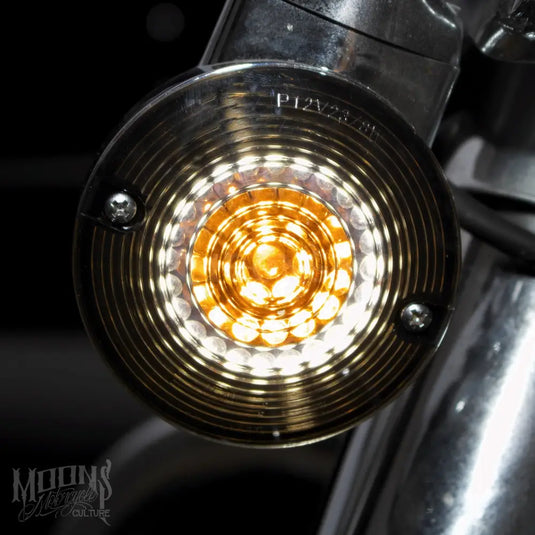 MOONSMC¬Æ MOONPODS Flat Style LED Turn Signals - White/Amber - 1157 (FRONT) / YES - Lighting Components