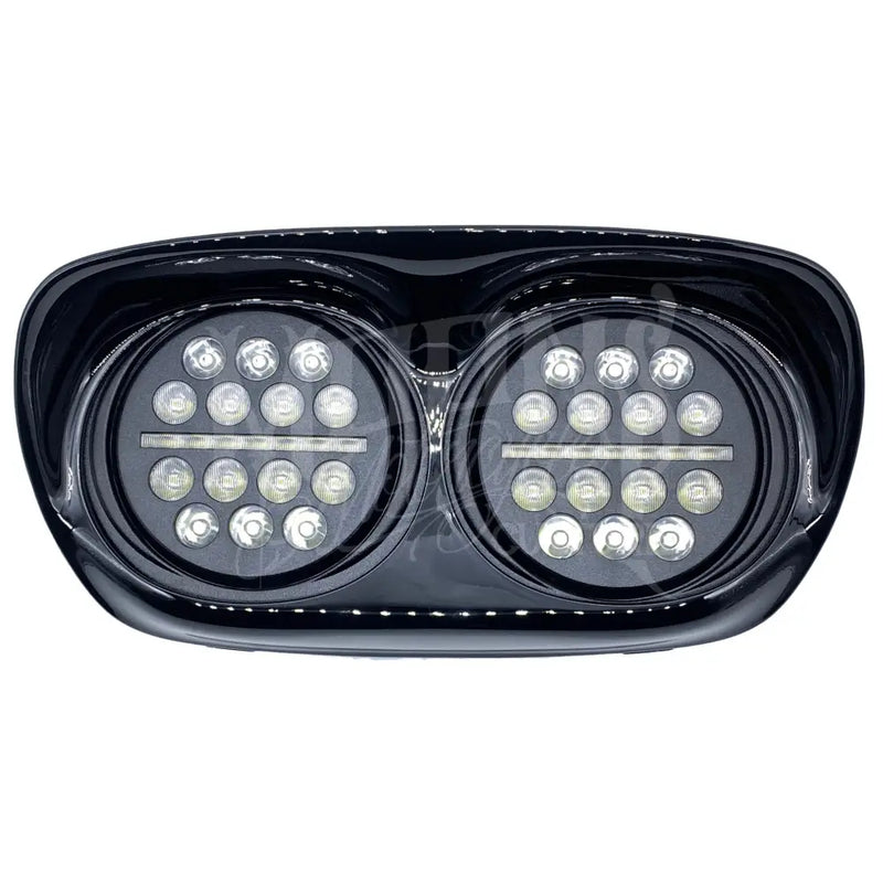 Load image into Gallery viewer, MOONSMC¬Æ Road Glide 2002-2013 Dual Fly Eye LED Headlight - V1 - Lighting Components
