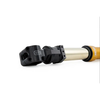 Black and gold motorcycle fork assembly.